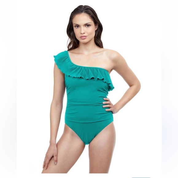 Profile By Gottex Other - Beautiful Ruffle One Shoulder One-Piece Swimsuit - Jade